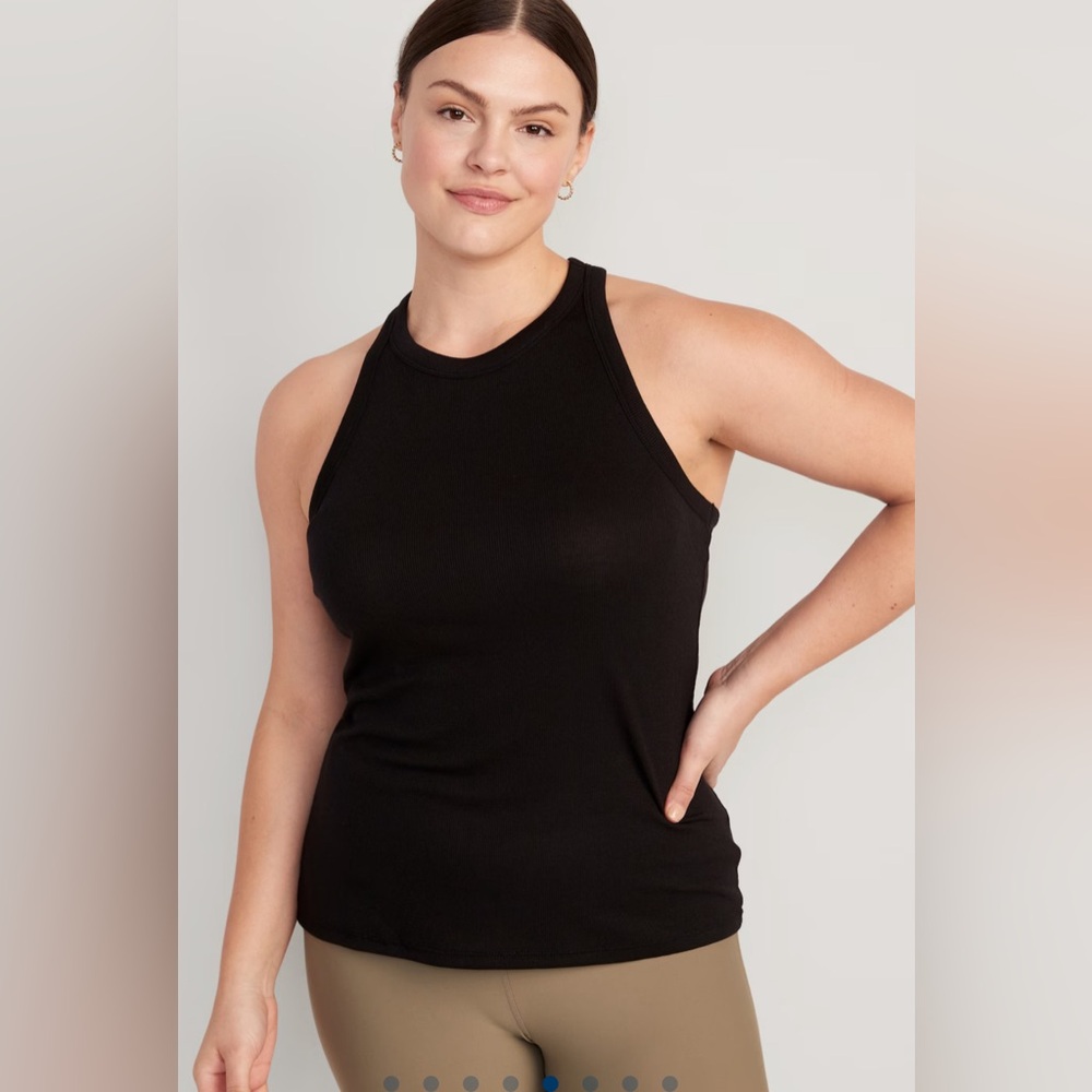 Old Navy UltraLite Ribbed Go Dry racerback tank top in Black size XL